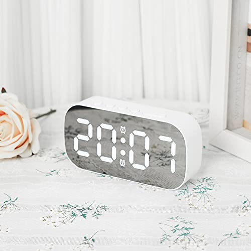 SPORTARC Digitale Wanduhr, großes Display, digitaler Wecker, einstellbare Helligkeit, LED-Digitaluhr, Countdown, große Uhr mit Datum, Woche, Temperatur (W-Weiß)