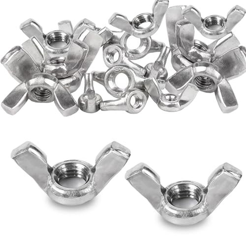GothicBride 25 Stück Flügelmutter M8, Edelstahl 304 Hand Schraub Flügelmuttern Schmetterlingsmutter DIN 315 Rostfreie Wing Nut, Standard Schmetterlingsmuttern für Flügelschraube