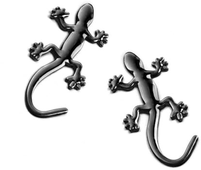 Gecko -Autoaufkleber, 3D Gecko Echsenauto -Autoabzeichen, 2pcs Car Block Block Kratzer Aufkleber, Emblem -Aufkleber -Auto -Autoaufkleber, Metallauto -Dekorationszubehör (schwarz)