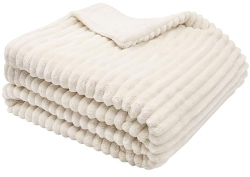 ZOLLNER Kuscheldecke flauschig aus 100% Polyester, 150x200 cm, Weiß
