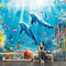 SPECUFX Fototapete 3D Marine Leben Delfin Fisch Unterwasser Szene Tapeten Wandtapete XXL Wanddeko Design Wand Dekoration Wohnzimmer Schlafzimmer Büro