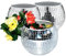 ROSEONE Lot de 3 boules à facettes - Petit vase disco - Pot à fleurs - Boule à facettes - Décoration pour fête, bureau, cuisine - Argenté - 10,2 x 12,7 cm