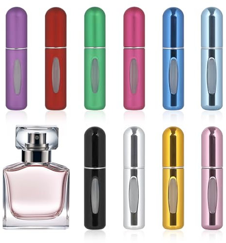LIUCONGBD 10 Stück Parfümzerstäuber Nachfüllbar, 5ml Leer Reise Parfüm Zerstäuber, Mini Portable Zerstäuber Sprühflasche Klein mit Fenster für Unterwegs Handtasche, Reisen, Ferien, Flugreisen