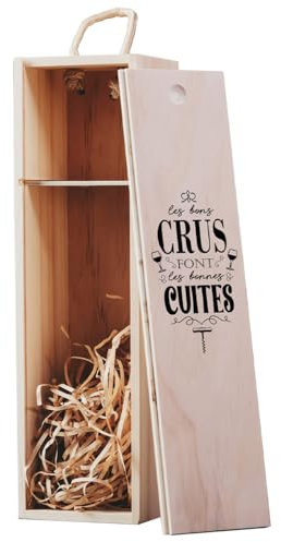 Winebox® | Coffret à Vin Gravé | Bois de Patong Robuste | Fermeture Sécurisée et Poignée Ergonomique | Caisse Élégante et Durable | Idée Cadeau pour Amateurs de Vin | OriginalCorner®