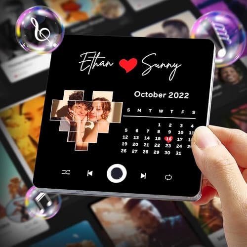 Custom Music Album Fridge Magnet – Personalised Music Player with Photo, Song & Album Cover – Unique Customisable Magnet for Fridge, for Couples, Music Lovers & Home Décor