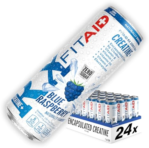 FITAID RX Zero Blue Raspberry - Boisson Clean Créatine Sans Sucre, 24x355ml