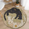 AIMECO Weicher Kuscheliger Kinderteppich Weicher Rund Carpet Wohnzimmer Teppichen Mädchen Schlafzimmer Kinderzimmer Waschbarer Pflegeleicht Teppiche Motiv Rund 120cm Katzen