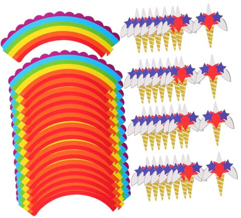 Toyvian 120stücke Papier Cupcake Picks Und Toppers Für Kreative Tortendekoration Party Supplies Für Feierlichkeiten Und Dessert-tische