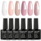 GZMAYUEN UV Nagellack 6 Farben Glitzernd Rosa Weiß Gel Polish, Frühling Sommer Gel Nagellack UV Shellac Set für Nail Art Nageldesign Maniküre