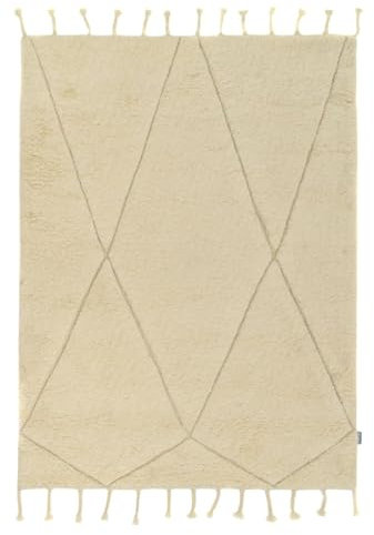Morgenland Wollteppich Handgetuftet Wolle Creme 160x230cm