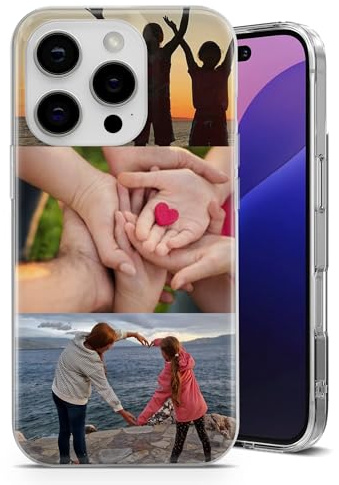 SaRosa print Personalised Phone Case for iPhone 12 Pro Max Cute Picture Your Own Collage Stylish Design Perfect Idea Clear Soft Gel Cover - Three Photos