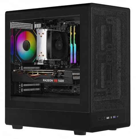 Noua Nexus PK200, Case Gaming MicroATX Compatto, Ventola PWM ARGB, Micro Tower con USB 3.0, Frontale Mesh e Laterale in Vetro Temperato, Nero
