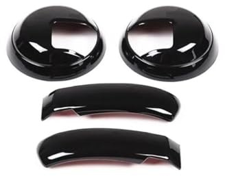 NVCPHGEDEK Automotive Interior Front Door Handles for Fiat 500 2010-2023 ABS Carbon Fiber/Black Interior Door Handle Trim Cover Stickers Car Accessories(‎Noir)