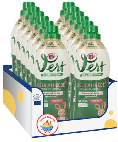 Detergente liquido per bucato capi delicati vert bebe – 750 ml – Variazioni 4/8/12 Pezzi (12)