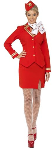 Smiffys Trolley Dolly Costume Red Medium