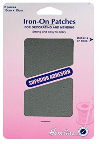 Cotton Twill Patches Iron On, 10x15cm - Light Grey