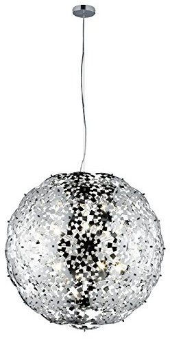 Trio Leuchten Pendelleuchte in Chrom, exklusiv 7xE14 max. 40W, ø: 75 cm, Höhe: 180 cm, acryl verchromt 302800706