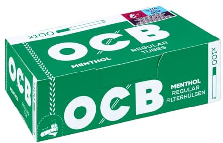 OCB 9025 Menthol Zigaretten Hülsen, 5 Pakete 100 Stück