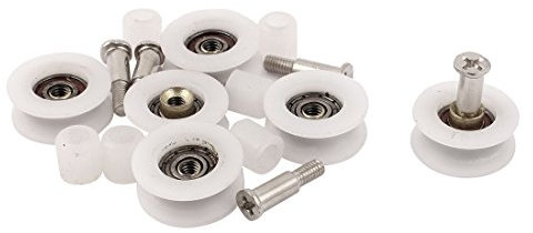 sourcing map 6pcs 22mm Dia Rouleau Rainure V Poulie Porte Fenêtre Coulissante