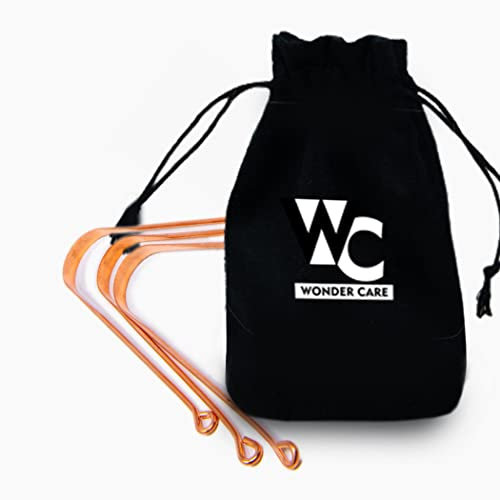 Wonder Care – 100% Kupfer-Zungenschaber/Reiniger, ayurvedisch, anti-bakteriell für optimale Mundhygiene (3 Stück)