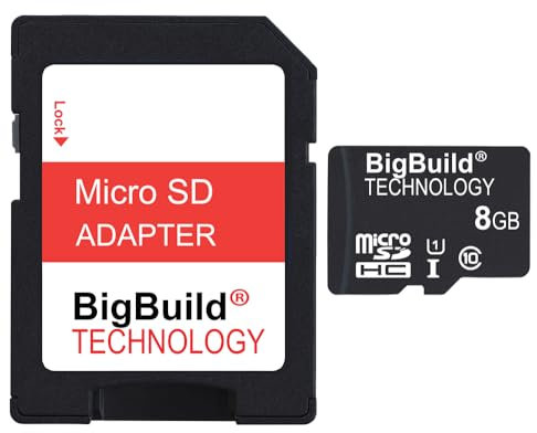 BigBuild Technology 8Go Ultra Rapide Class 10 80Mo/s MicroSD SDHC Carte mémoire pour Sandisk Sansa Clip+ Music Player, Adaptateur SD Inclus