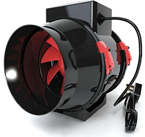 Black Orchid Mixed Flow In Line Grow Room Tent Extractor Fan for Carbon Filter - 6 150 mm dia