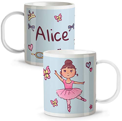 Tasse Fille Personnalisée au Prénom. Rentrée Scolaire Fille Garçon. Plastique. Divers modèles. Danseur Rose