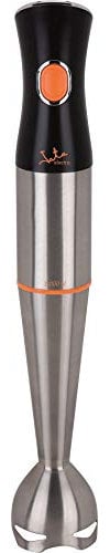 Jata BT176 - Batidora de mano de 1.000 W, Pie de acero inoxidable desmontable, Doble cuchilla de acero inox de gran solidez, Pulsador de potencia, Incluye vaso medidor de 600 ml