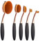 Oval Head Brushes Set,5 Pcs Professional Soft Oval Toothbrush Fast Makeup Brushes Tools for Cream Foundation Contour Concealer Eyeshadow (Rose Gold)
