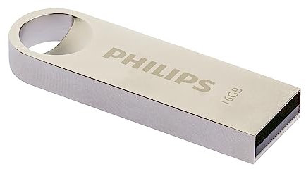 Philips Moon Edition High Speed 2.0 USB-Flash-Laufwerk USB-Stick 16 GB für PC, Laptop, Computer Data Storage, Lesegeschwindigkeit bis zu 20 MB/s, Aluminium, Schlüsselanhänger