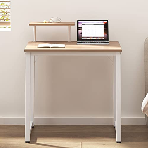 sogesfurniture - Escritorio Compacto para Ordenador (80 x 40 cm, Mesa de Trabajo, PC, Mesa de Madera y Acero, Mesa de Estudio, Mesa de Comedor para Espacios pequeños, Arce