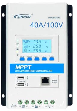 EPEVER Triron 4210N MPPT Solarladeregler Charge Controller 40A, automatische Erkennung 12/24V max. PV-Eingangsspannung 100V