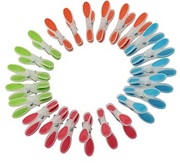 Maishijie Lot de 24 Pinces à Linge en Plastique antidérapantes pour séchage à l'air Libre (6 Verts, 6 Rouges, 6 Bleus, 6 Oranges)