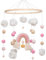 Promise Babe Mobile Baby Holz mit Filzbällen Babyzimmer Hängende Bettglocke Rosa Regenbogen Gehäkelt Filz Mobile Windspiel Neugeboren Jungen Mädchen Anhänger Kinderbett Babybett Wickeltisch Deko