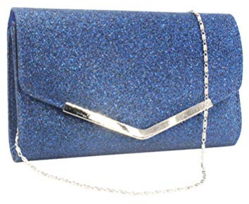 Lurrose Abend Tasche Handtasche Hochzeit Party Umhängetaschen Clutch Tasche Geldbörse Einfache Kette Tasche für Frauen Damen (Blau)