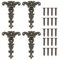Mikqky 4 Piezas Bisagras Decorativas de Bronce Retro, Bisagra Retro, Apto para Restauración de Decoración de Muebles de Gabinete (4.45 * 2.72 Inch)