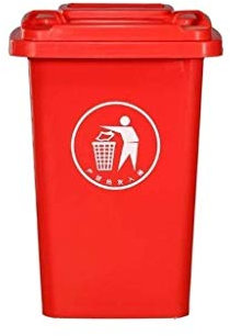 WYRKYP Poubelle de 30 Litres, Petite Poubelle de Cuisine de Salon Avec Couvercle, Poubelles Intérieures/Extérieures,Rouge,30L