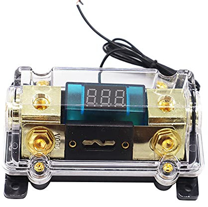 Boîte à Fusibles Audio, MoreChioce 1 en 1 Porte-Fusible Audio de Voiture 100A Bloc de Distribution Porte Fusible Numérique pour Caisson de Basses Audio Stéréo de Voiture