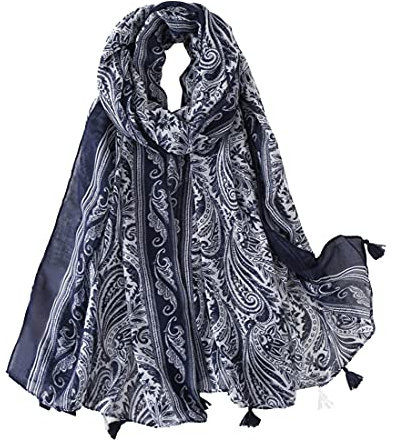 FAIRYGATE Tuch Damen stylisches Muster Eleganter Schal für Frauen Hochwertiges Halstuch und Viskose Stola Damen Festlich Dezent Stilvoll Paisley Stolen Tücher 56015