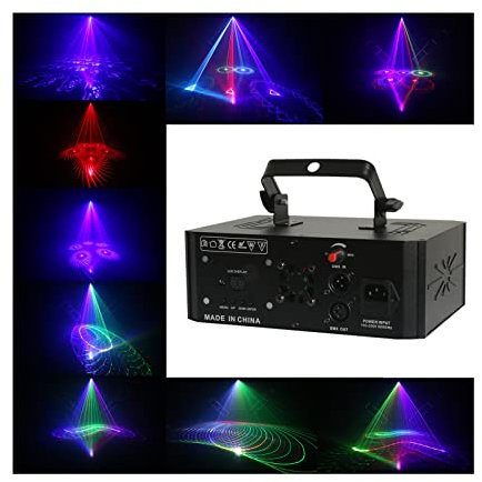 faginx 500mw DMX512 Animation Cartoon Scanner Light Show DJ Disco Party Stage Lights 3D Full color RGB LED Projector with 10 Effects, Sound Activated Control