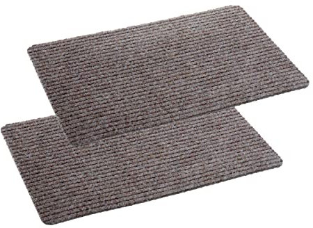 Astra Fußmatte innen beige Schmutzfangmatte rutschfest – Türmatte 40x60 cm 2er Set wasserabweisend – Rib Line Fußabtreter strapazierfähig antistatisch