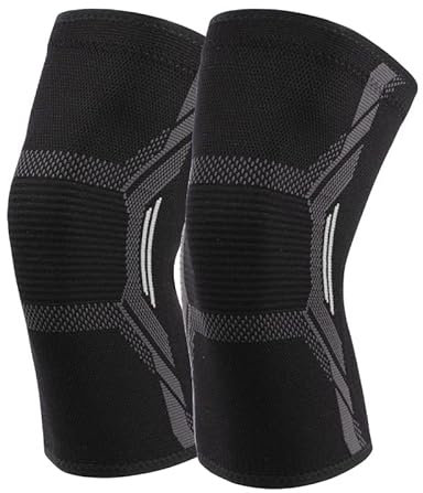 MILAIUN 2 Rodilleras Unisex, Rodillera para Deportes, Rodilleras Gym Correr, Rodilleras Menisco y ligamento para Baloncesto, Ciclismo, Fútbol, Gimnasio, Voleibol (Blanco-L)