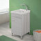 Mobile lavatoio Lavanderia 45x50 cm in Legno con Vasca in Ceramica, Montato, Completo di Kit sifone e piletta (Grigio)