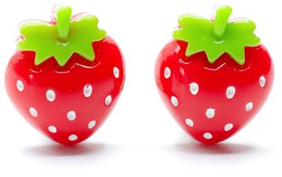 Miniblings Erdbeer Ohrclips Clips Erdbeeren Beeren Frucht Früchte Obst flach - Handmade Modeschmuck I Ohrhänger Ohrschmuck