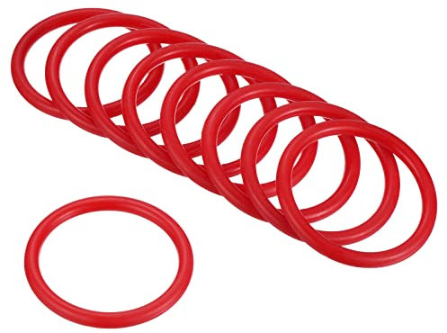 PATIKIL Karneval Ringwerfen 6cm ID 24Pack Kunststoff Toss Ringe Set Plastik Werfen Ringe für Außen Party Gunst Rot