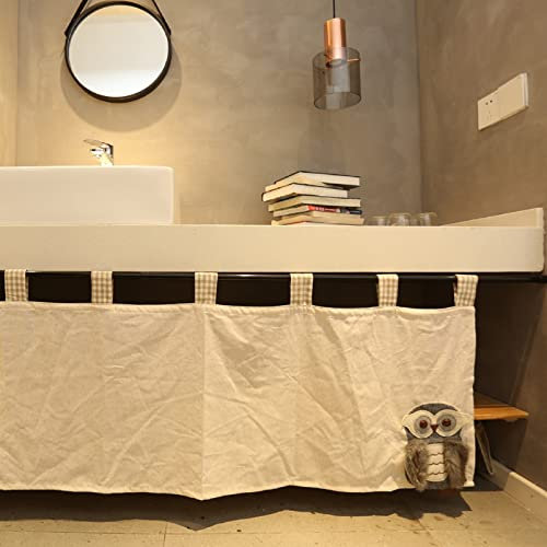 izielad Schlaufen Scheibengardine Mit Eule Bestickt Raffrollo Vorhang BxH 135x52cm