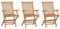 Makastle 3er Set Gartenstühle Hochlehner Gartenstuhl Terrassenstühle Outdoor Garten Lehnsthl Lehnstühle Balkonstuhl Essstühle Gartenmöbel, 56 x 62 x 90 cm Braun