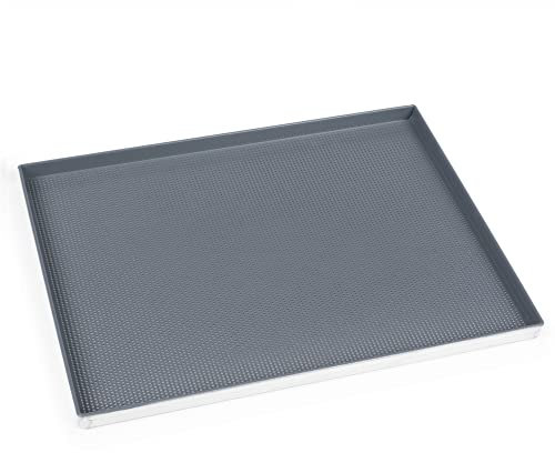Teglia da forno 40x30 alluminio forato antiaderente rivestimento Elasfood per pane e dolci bordo 2 cm | Silicon-Tech