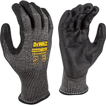 DEWALT DPG860 Schnittschutzstufe A5 PU Touchscreen Handschuh - Größe M - 12 Stück