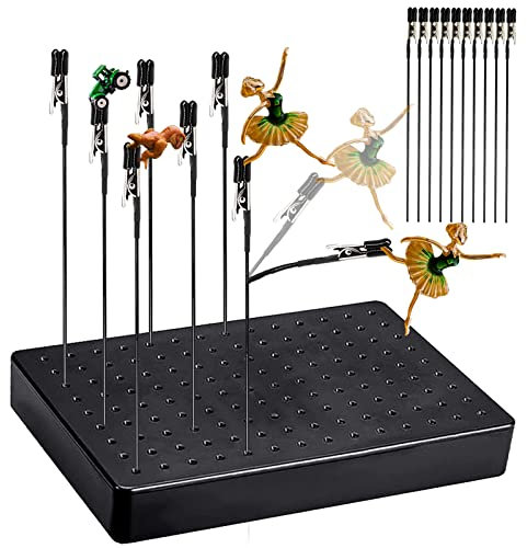 PLATEYTR Modellbau Zubehör,Model Painting Tool Standfuß und Krokodilklemme und Klemmhülsen Sprühfarben, Malerständer-Basis, Metalldraht-Krokodilklemmen, Schwanzklemmen für Hobby-Modellierung 10Stk